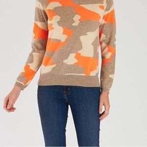 Brodie Fine Cashmere Camo Sweater, women’s size medium